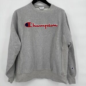 Champion Reverse Weave Pullover Gray Sweatshirt Men's sz. L‎ Y2K